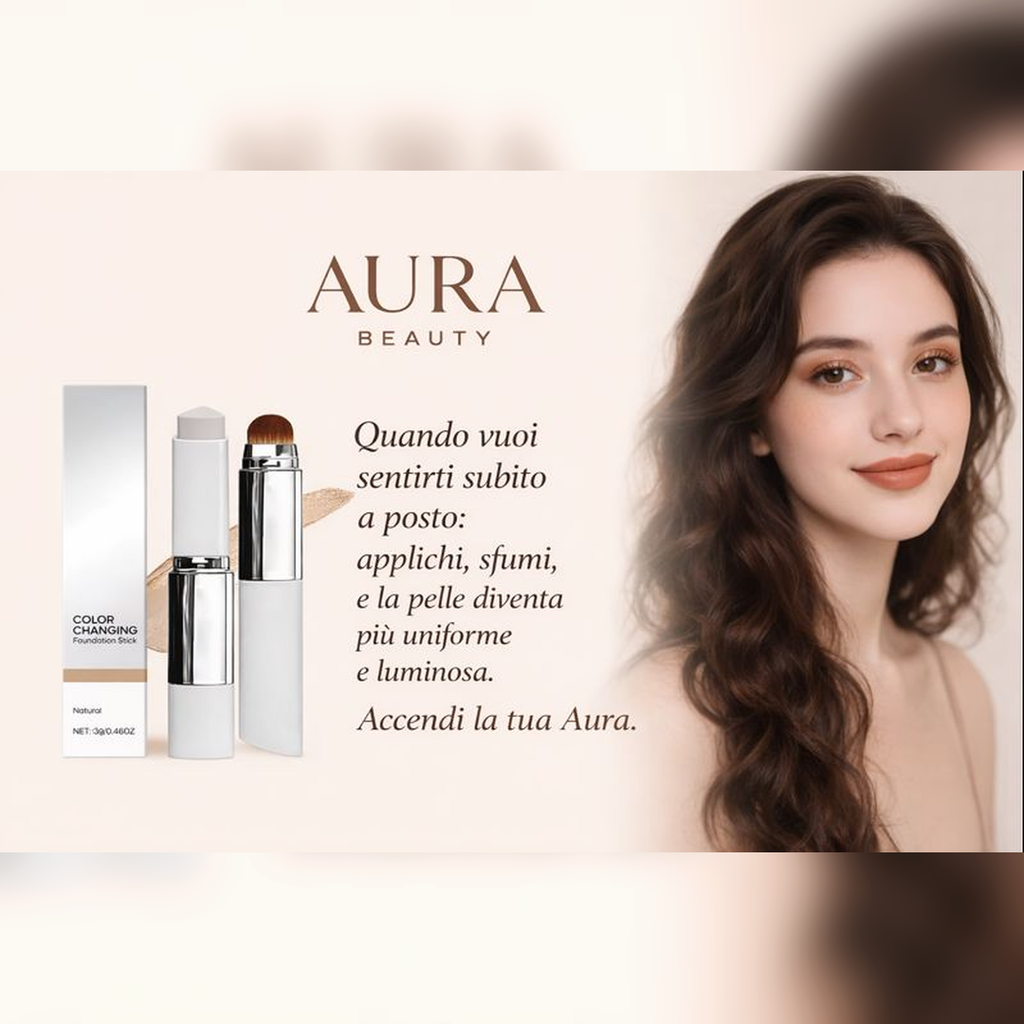 Fondotinta Stick 2-in-1 con applicatore Aura Beauty®